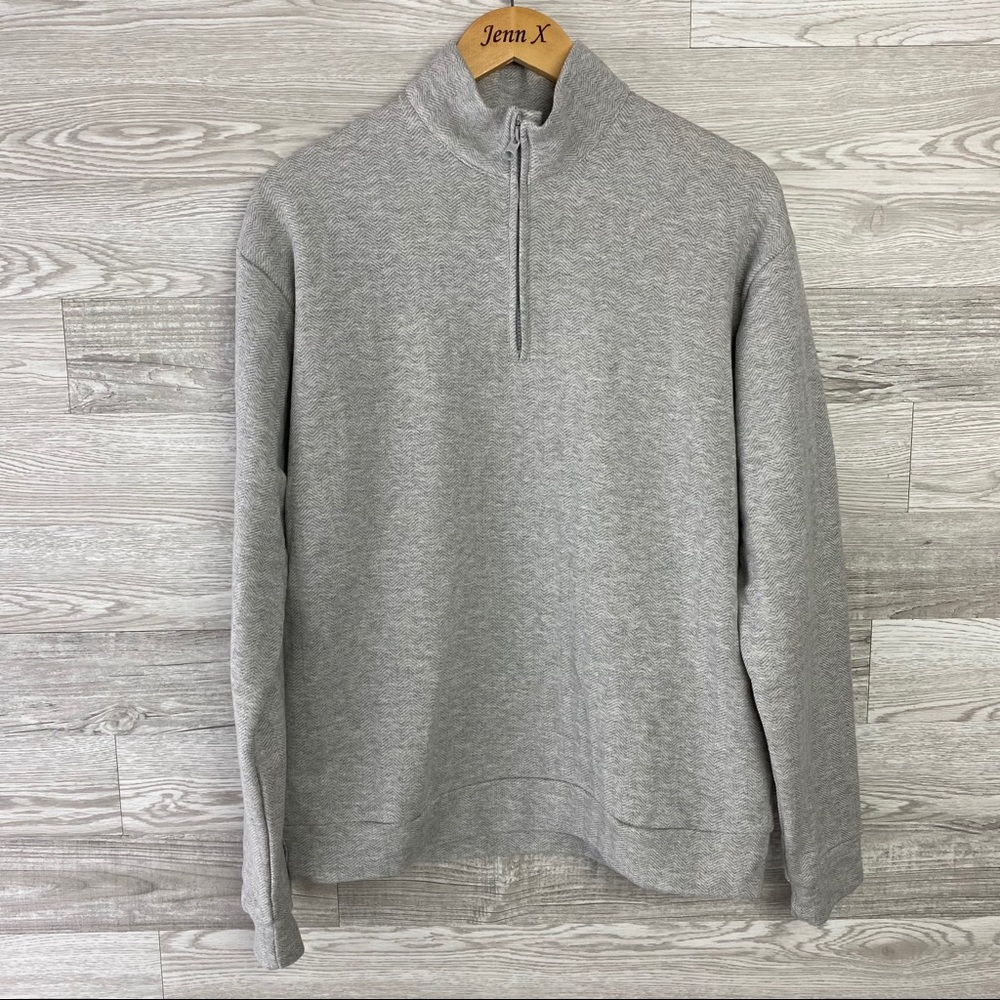 Thomas Dean Gray Zip Up Sweater